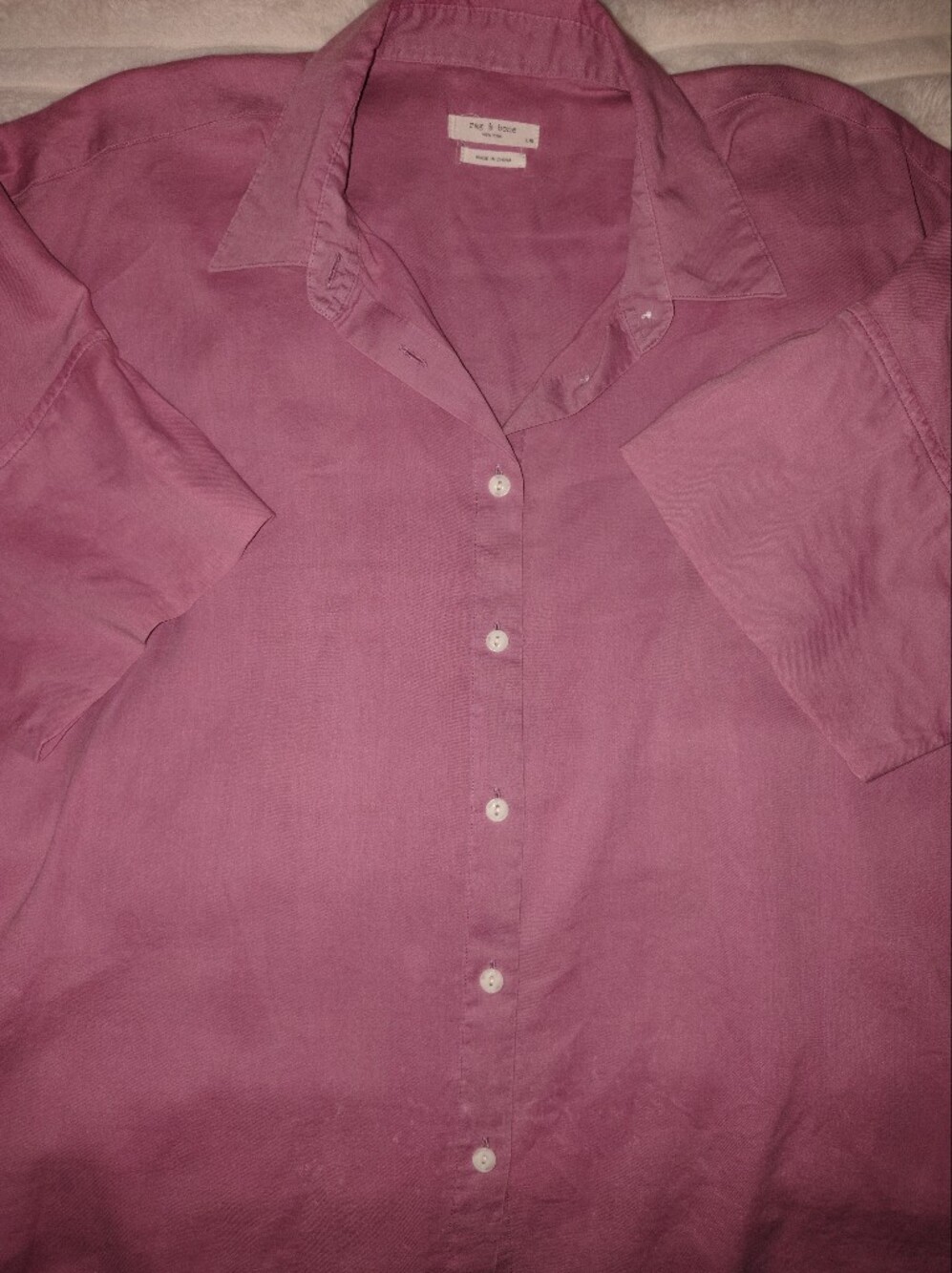Women's Casual Button-Up Shirt in Mauve Pink Rag & Bone Retail Is 225$